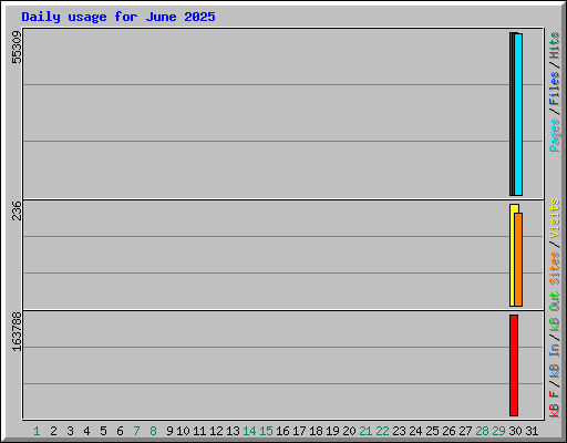 Daily usage for June 2025